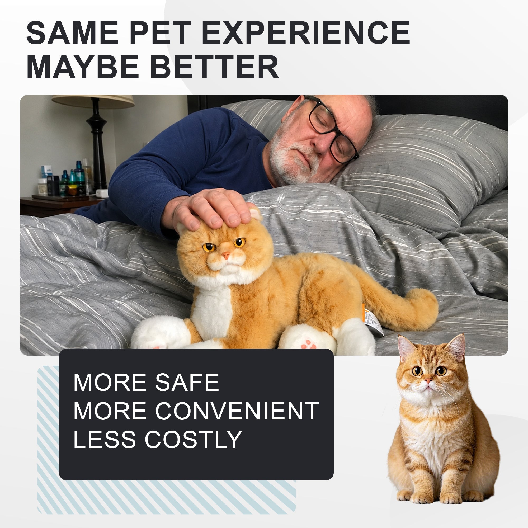 Velocitytoys™ - Percy Robot Cat - Interactive Emotional Support Pet Weighted