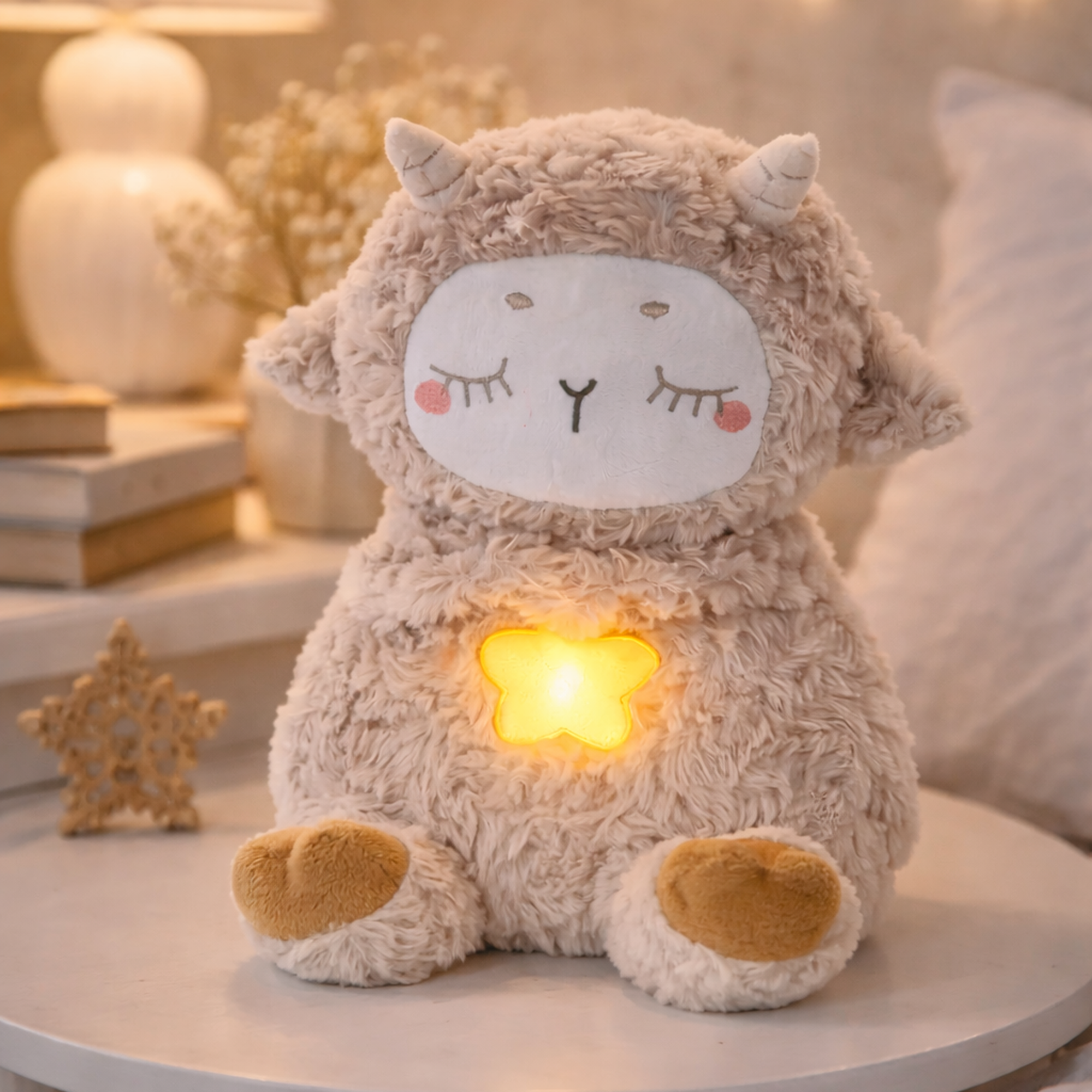 Velocitytoys™– Breathing Sheep Plush with Music – Calming Sleep Comfort Toy