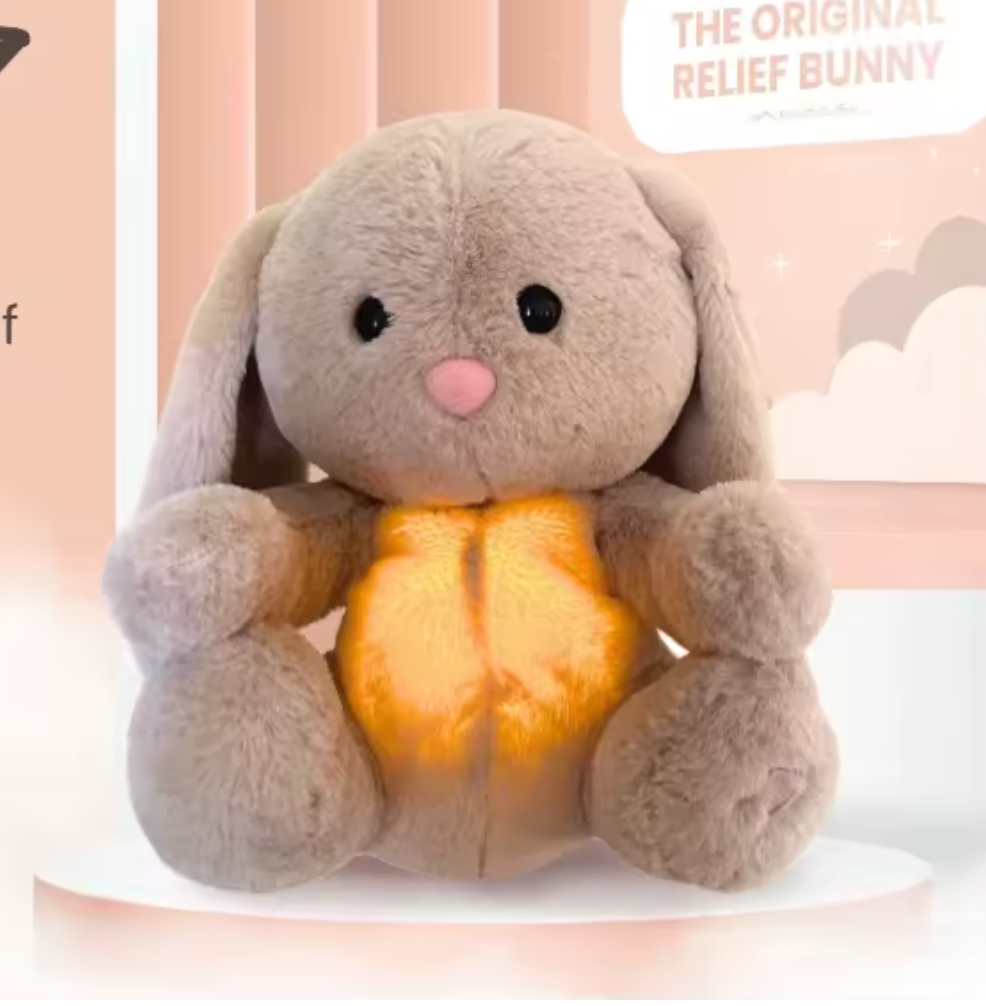 Velocitytoys™– Breathing Bunny Plush with Music – Calming Sleep Comfort Toy