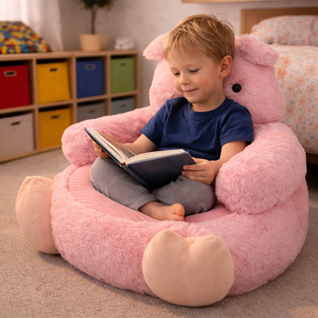 Velocitytoys™– Ultra Soft Pig Plush Chair