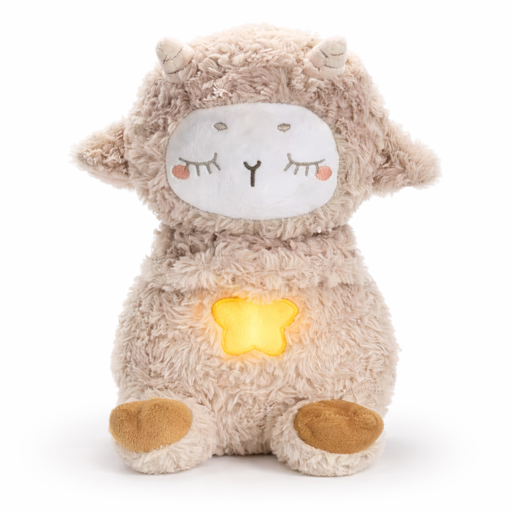 Velocitytoys™– Breathing Sheep Plush with Music – Calming Sleep Comfort Toy