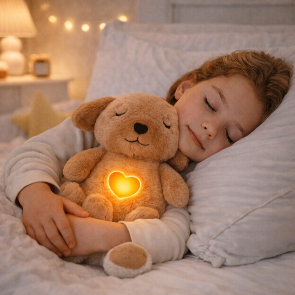 Velocitytoys™– Breathing Puppy Plush with Music – Calming Sleep Comfort Toy