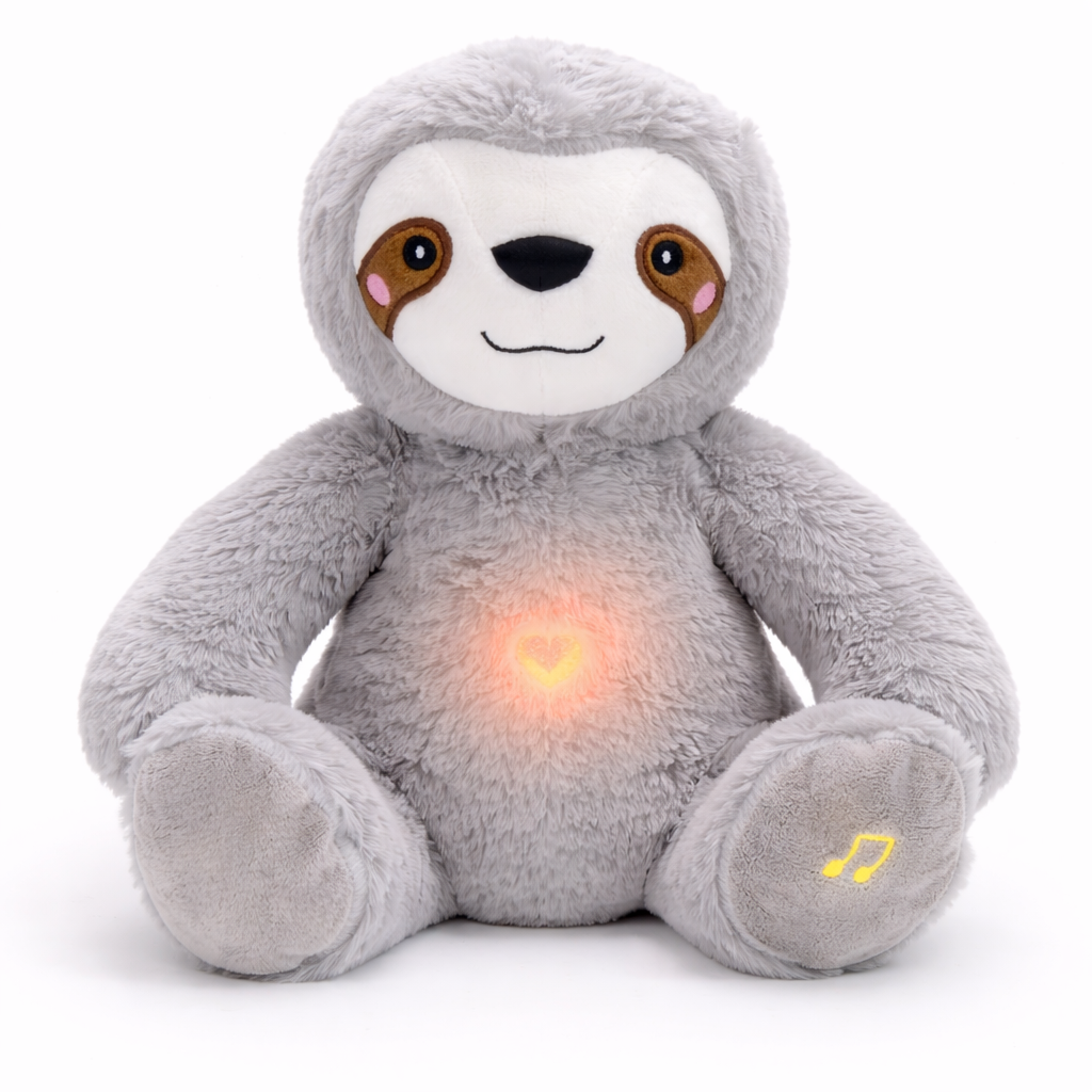 Velocitytoys™– Breathing Sloth Plush with Music – Calming Sleep Comfort Toy