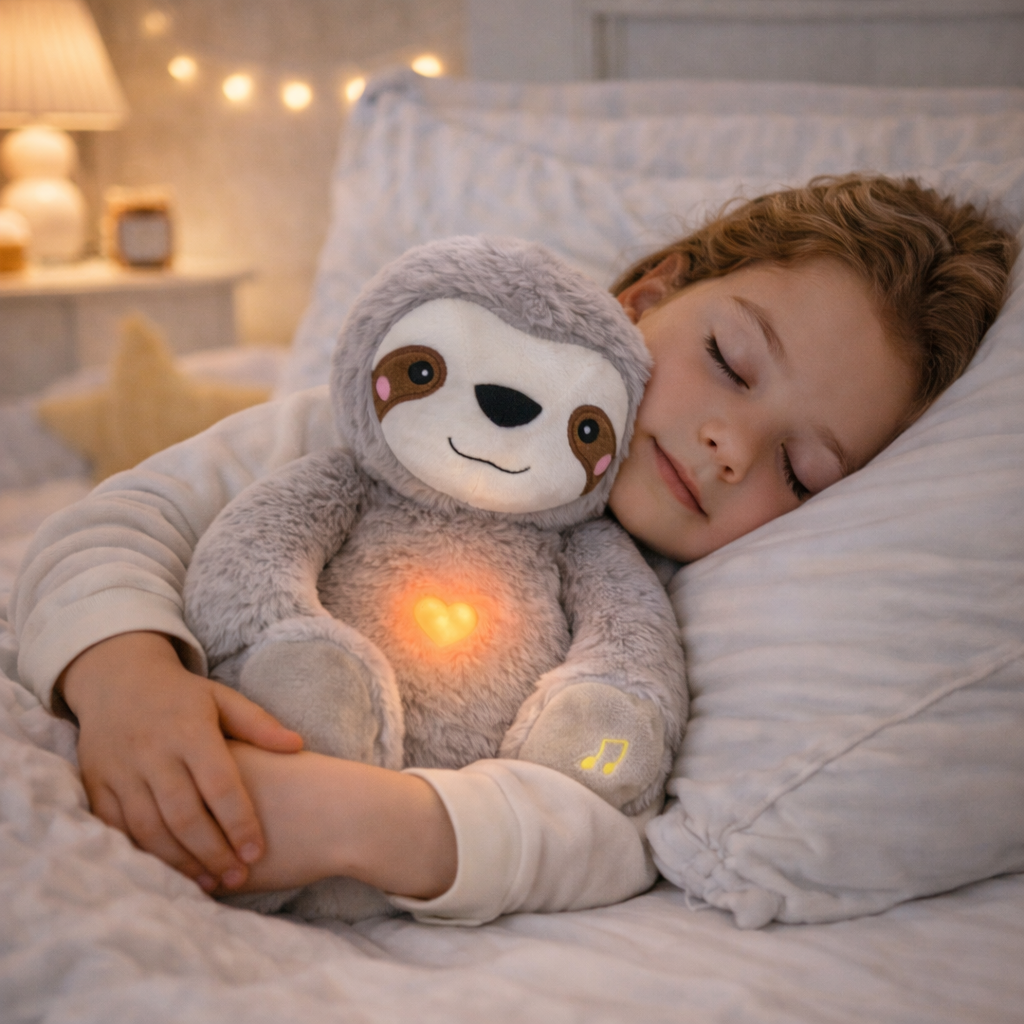 Velocitytoys™– Breathing Sloth Plush with Music – Calming Sleep Comfort Toy