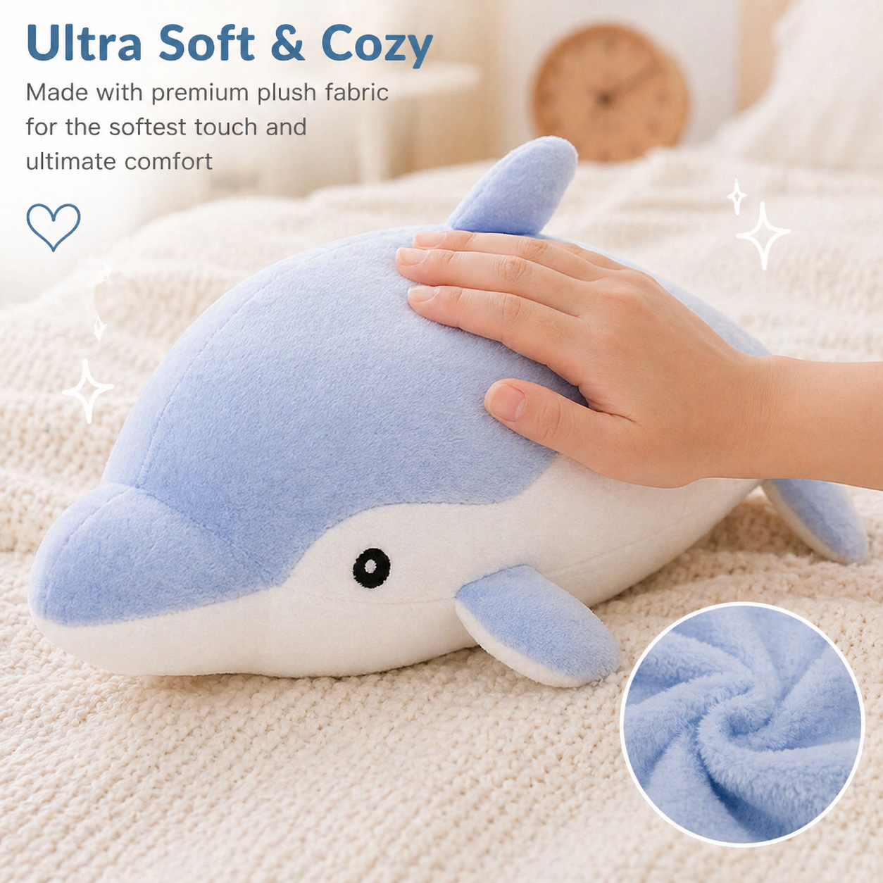 Velocitytoys™-Soft Blue Dolphin Plush