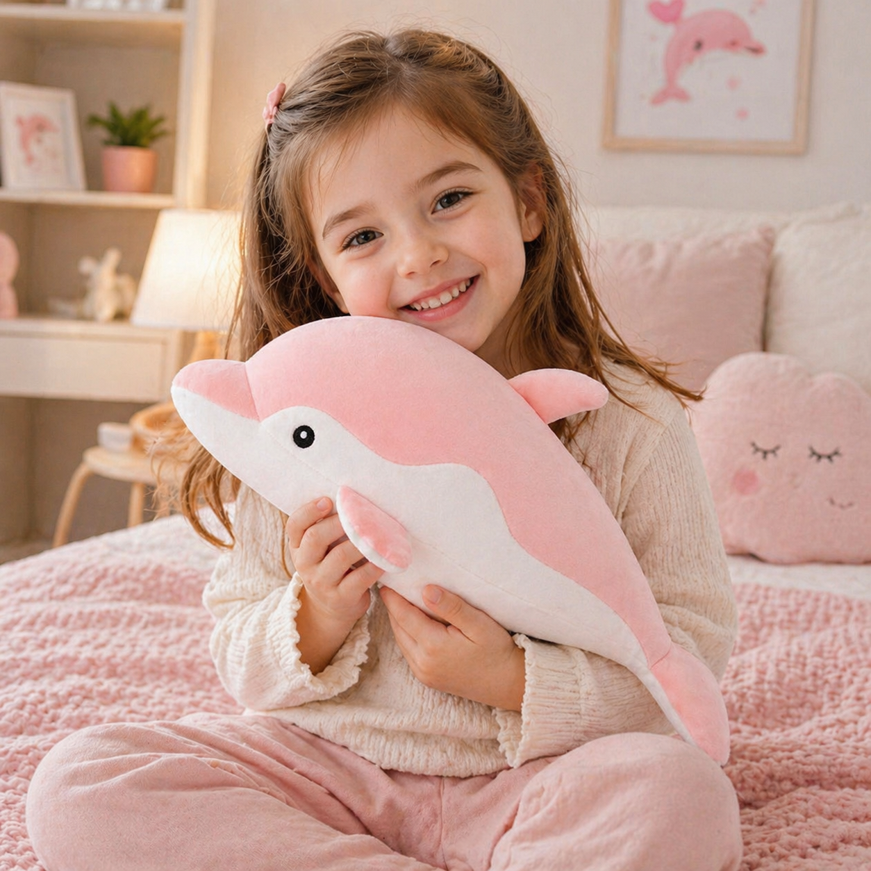 Velocitytoys™-Soft Pink Dolphin Plush