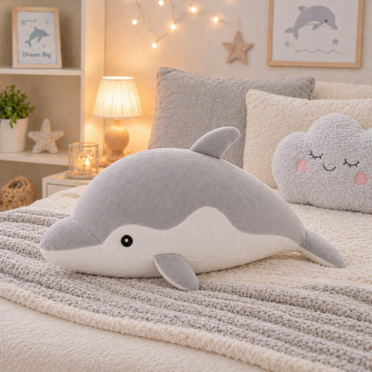Velocitytoys™-Soft Gray Dolphin Plush
