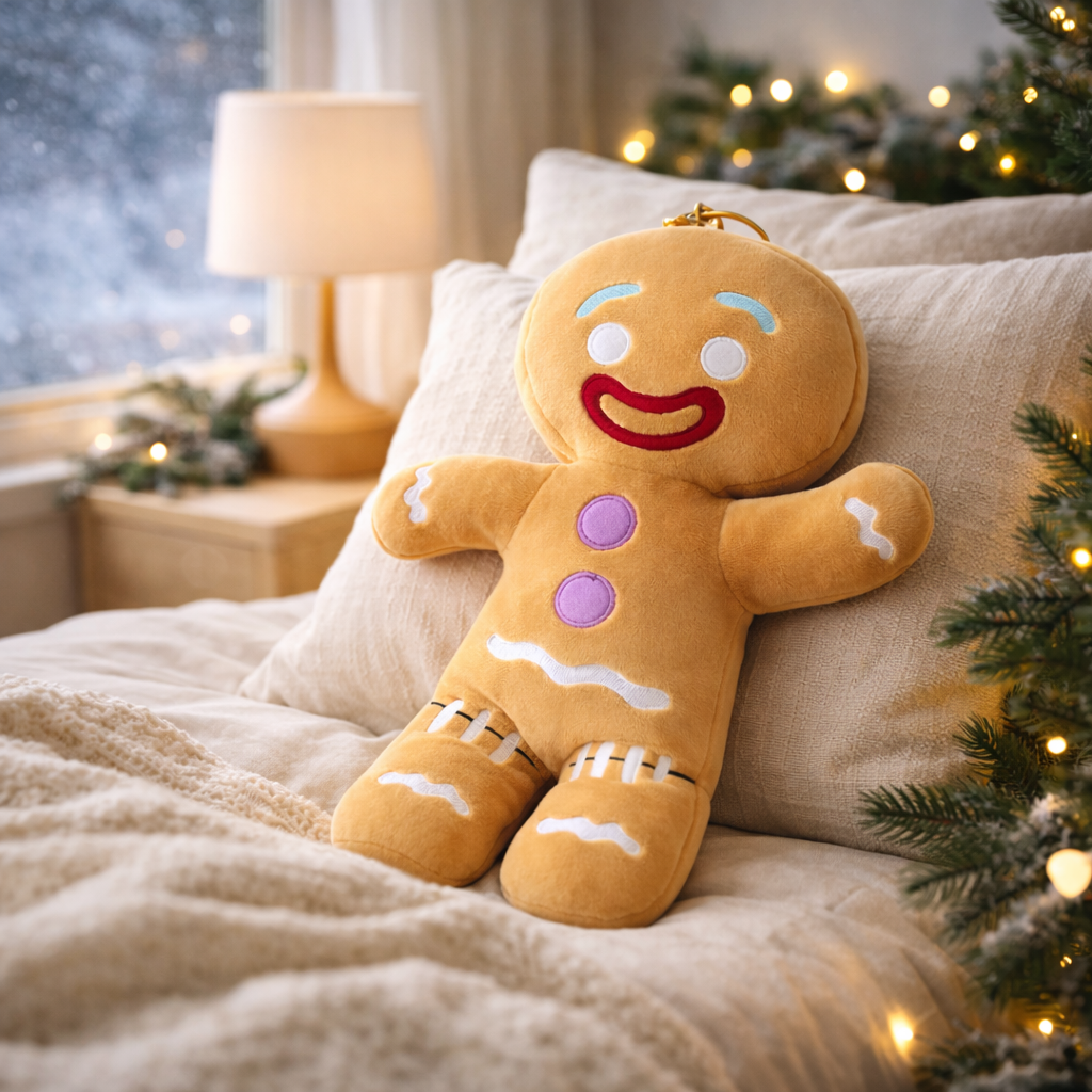 Velocitytoys™– Gingerbread Man Plush Toy – Soft Decorative Teddy & Cozy Gift