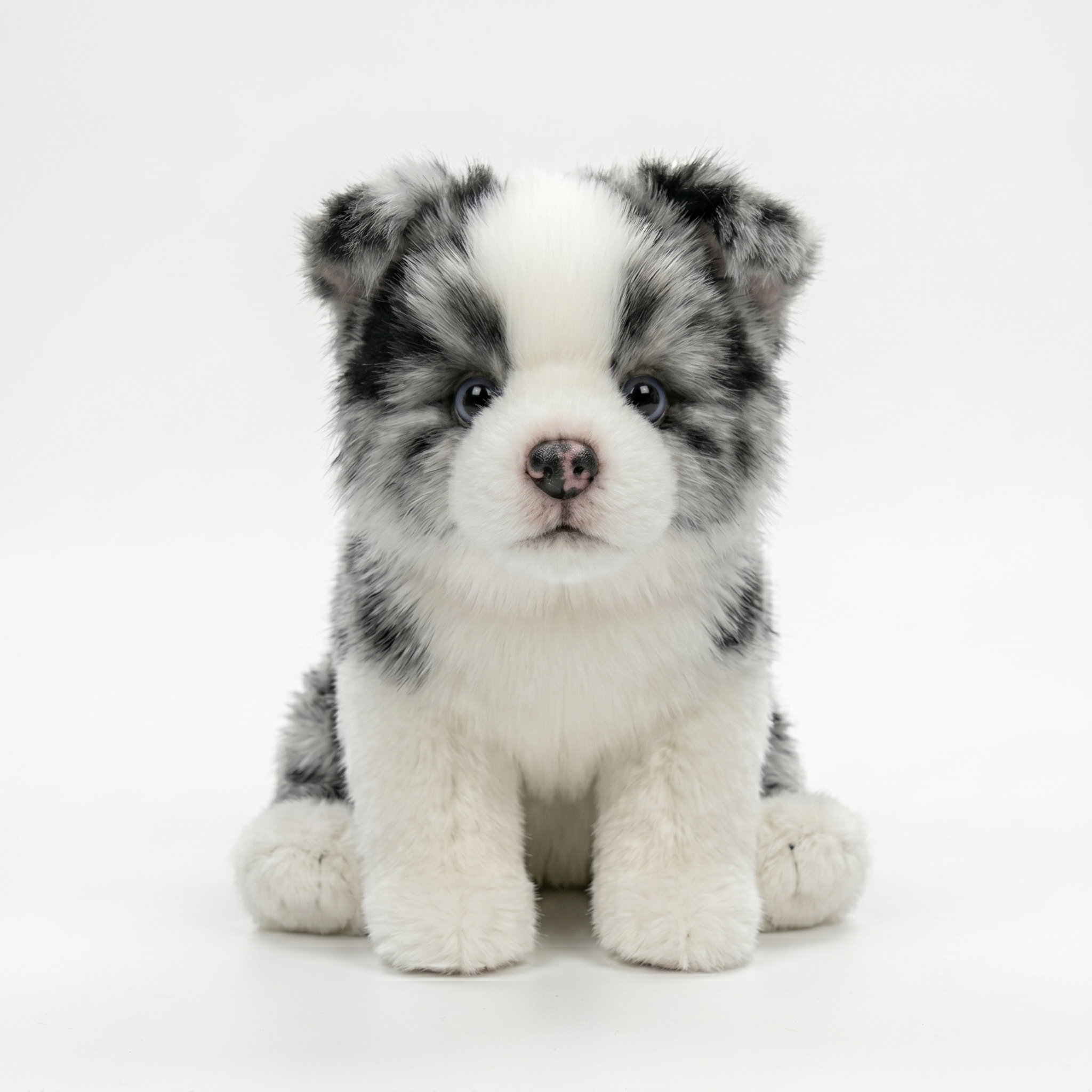 Velocitytoys™- Realistic Blue Merle Border Collie Stuffed Animal Plush Toy
