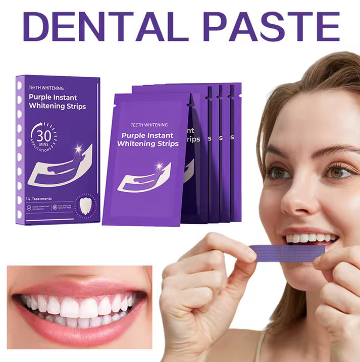 Purple Instant Whitening Strips – 14 par (28 szt.) | Wybielanie bez nadwrażliwości