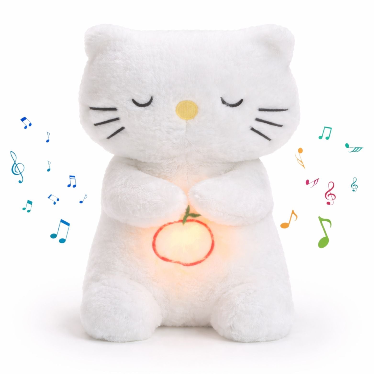 Velocitytoys™– Breathing Kitty Plush with Music – Calming Sleep Comfort Toy