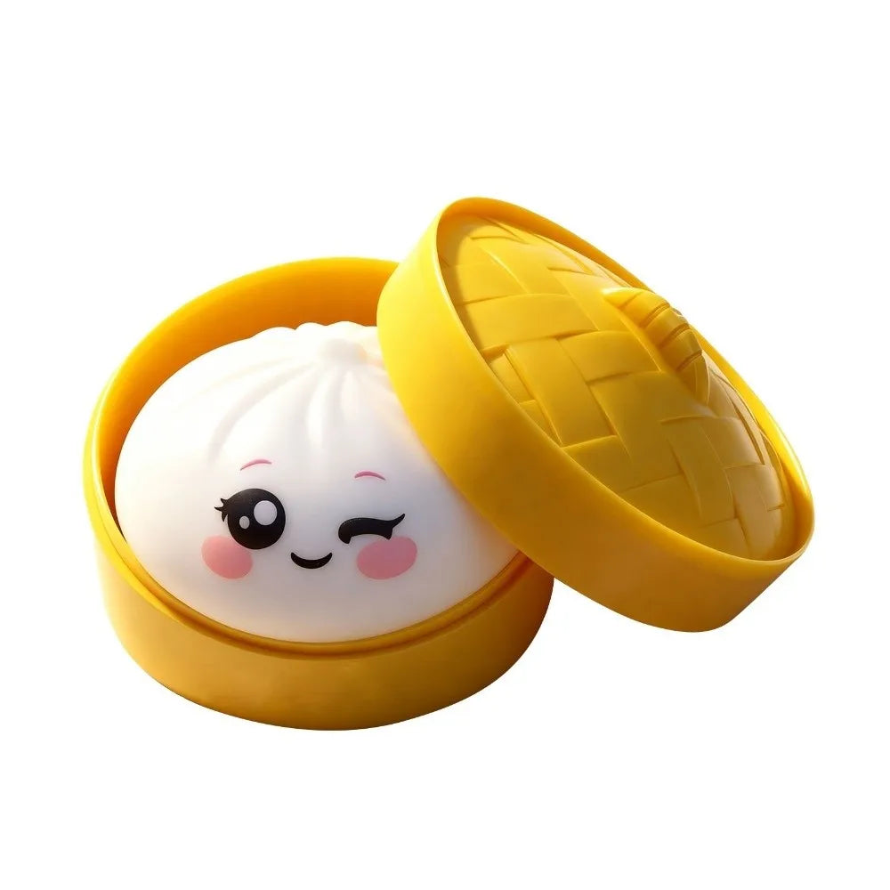Velocitytoys™–Squishy Dumpling Stress Ball with Steamer Box – Slow Rise Sensory Toy