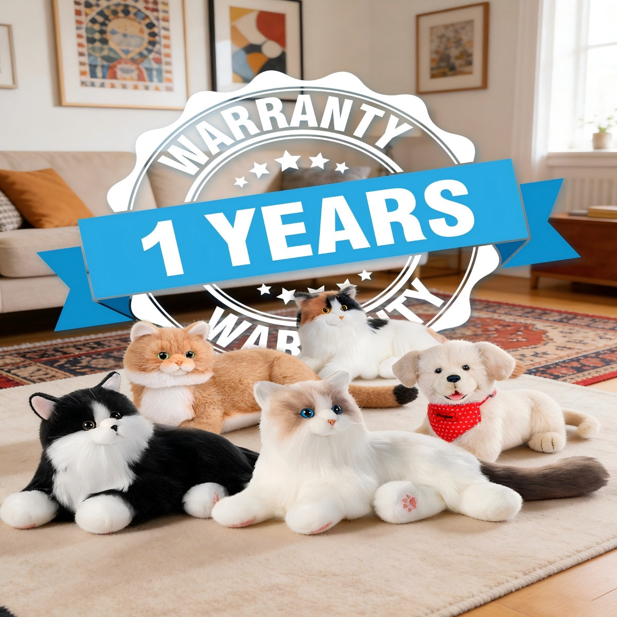 Velocitytoys™ - Percy Robot Cat - Interactive Emotional Support Pet Weighted