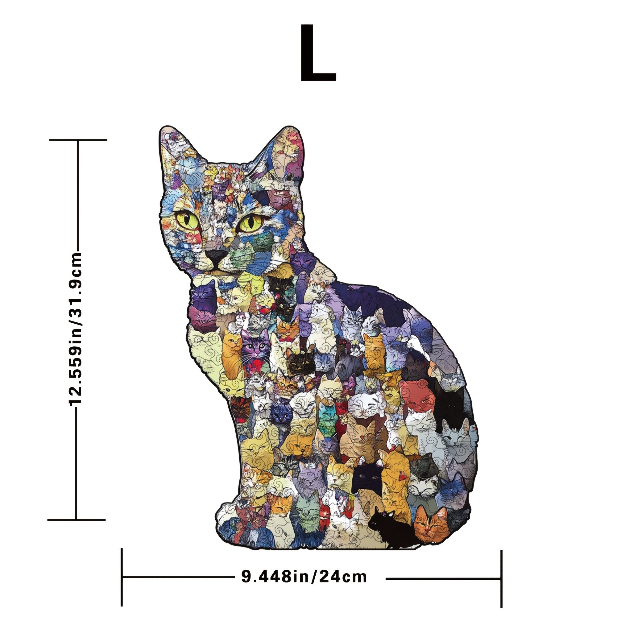 Collage Cat Wooden Jigsaw Puzzle