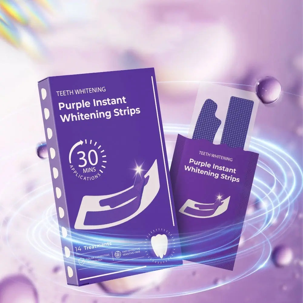 Purple Instant Whitening Strips – 14 par (28 szt.) | Wybielanie bez nadwrażliwości