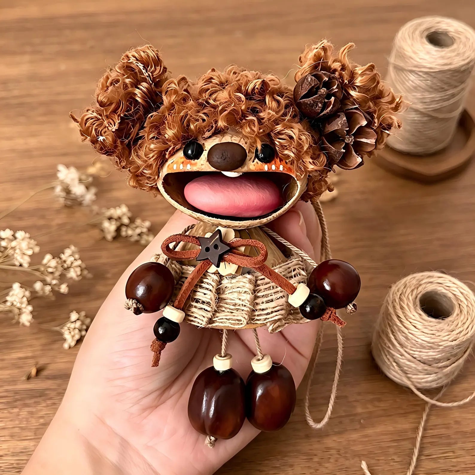 Velocitytoys™ - Funny Big-Mouth Nut Shell Doll-Caroline