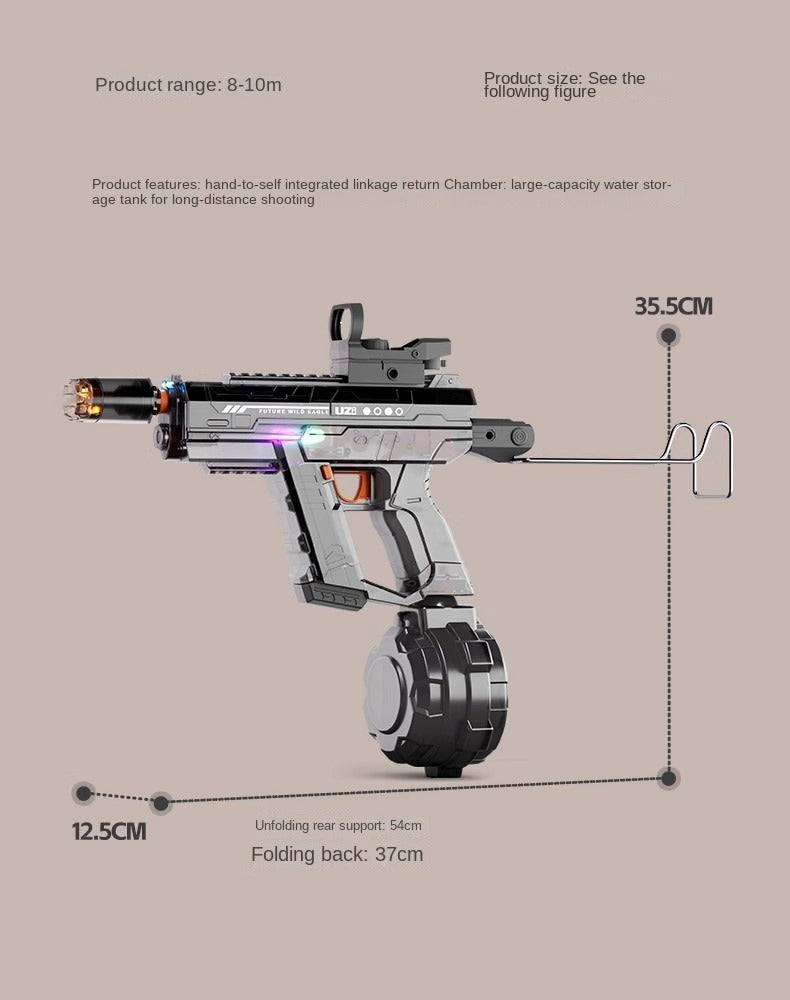 Velocitytoys™ - Automatic Electric Water UZI Gun with LED Light Up Nozzle