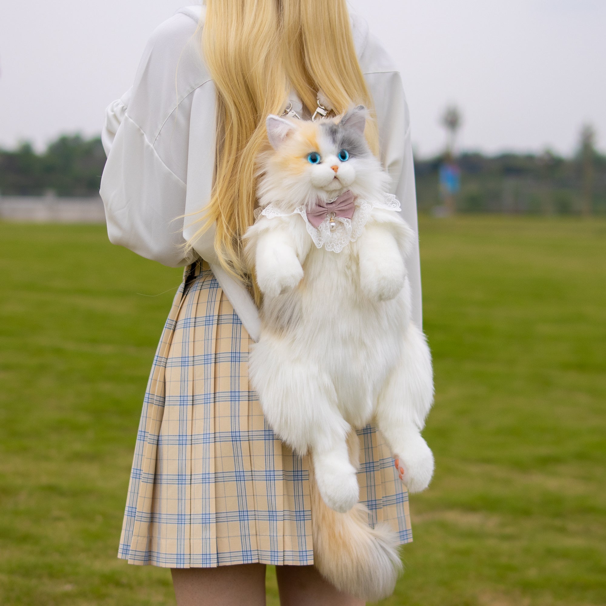 Velocitytoys™ - Fairy Light Calico Cat Backpack –Handmade Glowing Plush Gift