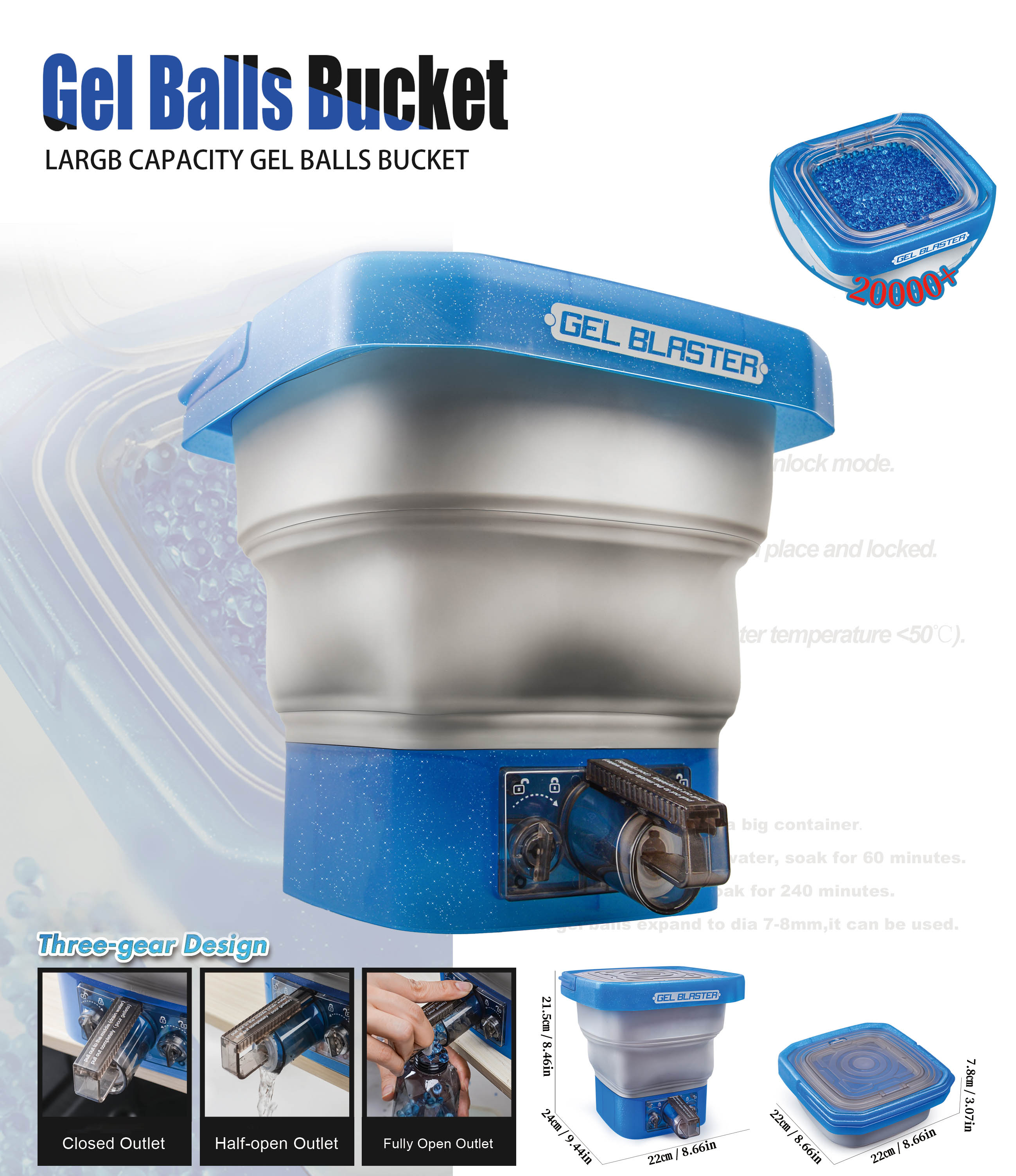 Velocity Toys™-Multifunctional Gel Ball Soaking Bucket