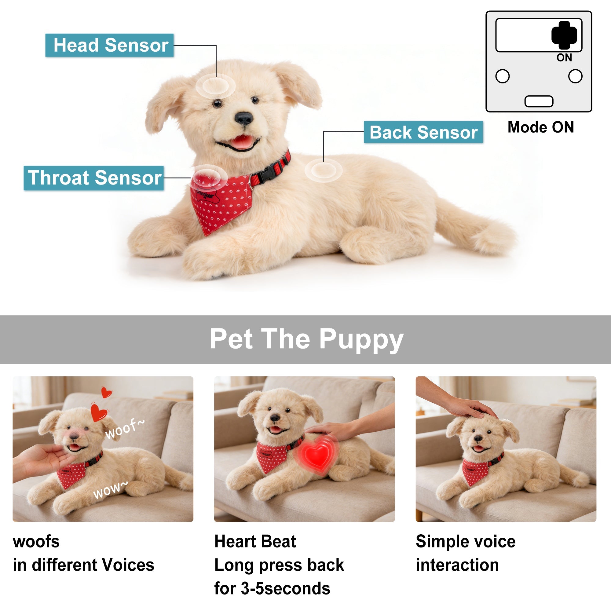 Velocitytoys™ - Percy Robot Cat - Interactive Emotional Support Pet Weighted