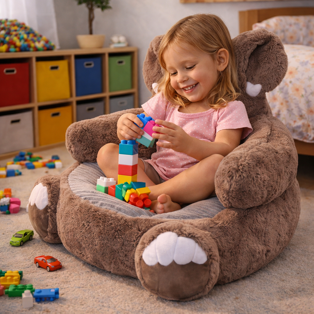 Velocitytoys™– Ultra Soft Elephant Plush Chair