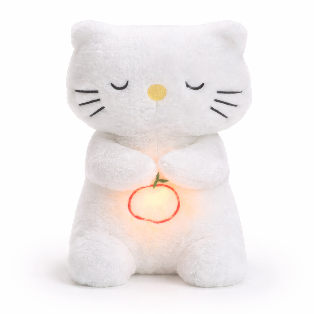 Velocitytoys™– Breathing Kitty Plush with Music – Calming Sleep Comfort Toy