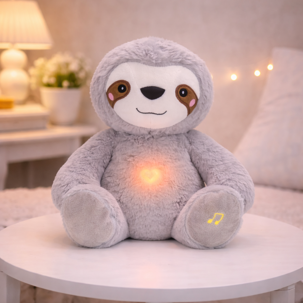 Velocitytoys™– Breathing Sloth Plush with Music – Calming Sleep Comfort Toy