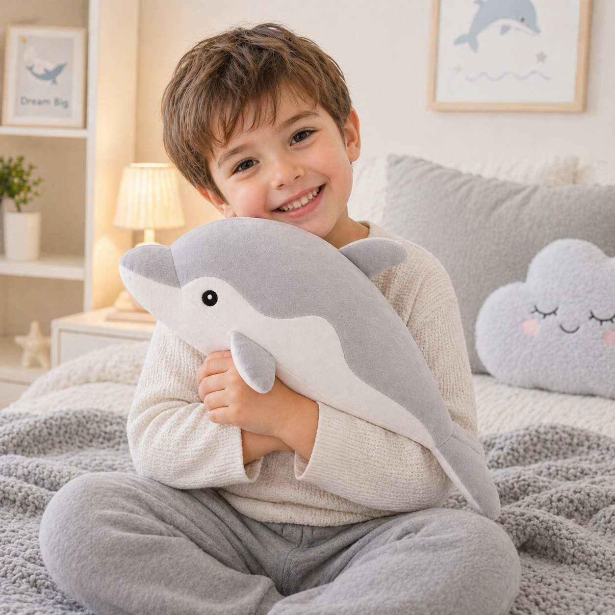 Velocitytoys™-Soft Gray Dolphin Plush