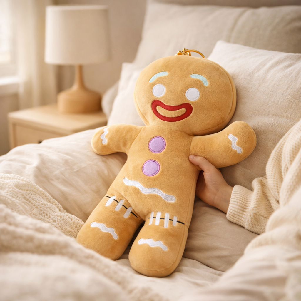 Velocitytoys™– Gingerbread Man Plush Toy – Soft Decorative Teddy & Cozy Gift