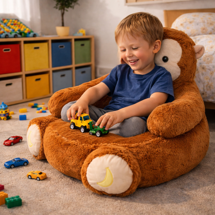 Velocitytoys™–  Ultra Soft Monkey Plush Chair
