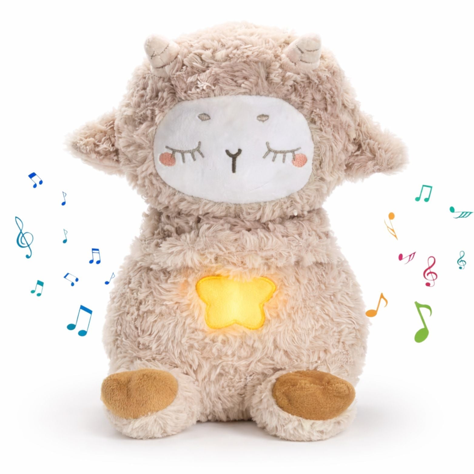 Velocitytoys™– Breathing Sheep Plush with Music – Calming Sleep Comfort Toy