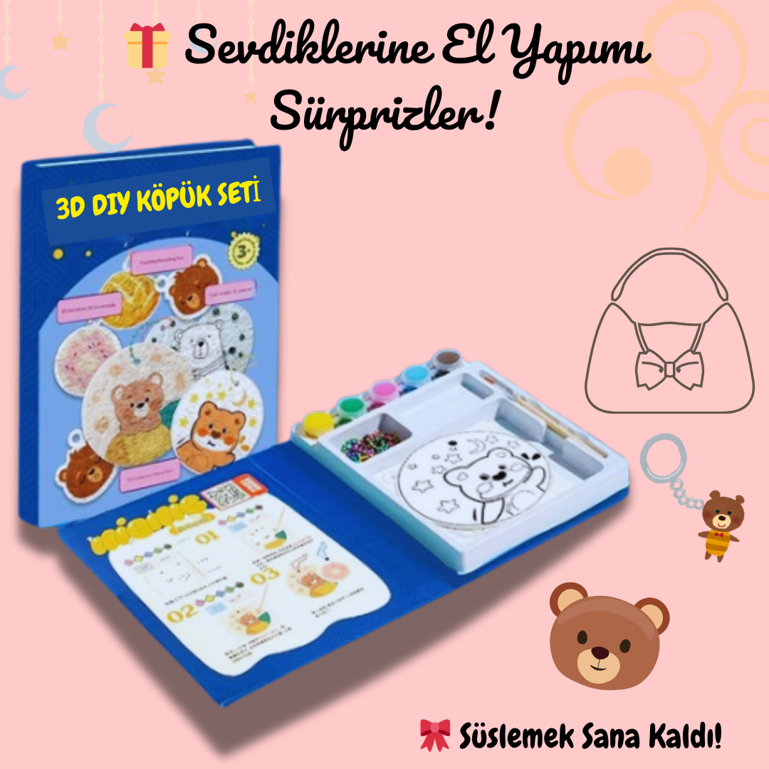 VelocityToys Bear 3D Boyama Seti, El İşi Etkinliği, Okul Öncesi Aktivite