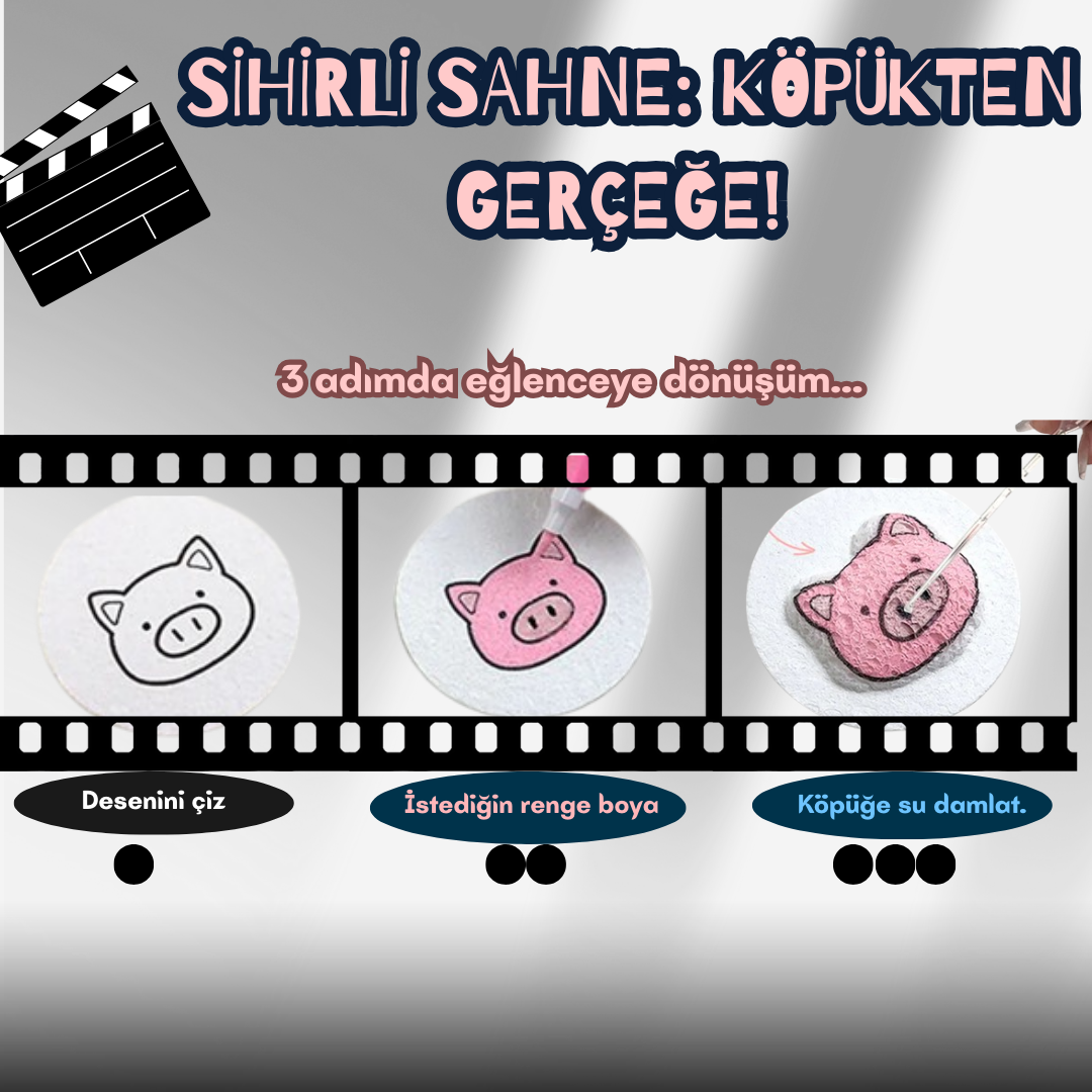 VelocityToys 3D Köpük Boyama Seti, 30 Parça Köpük, 12 Marker Kalem, Mini Şövale