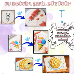 VelocityToys 3D Köpük Boyama Seti, 30 Parça Köpük, 12 Marker Kalem, Mini Şövale