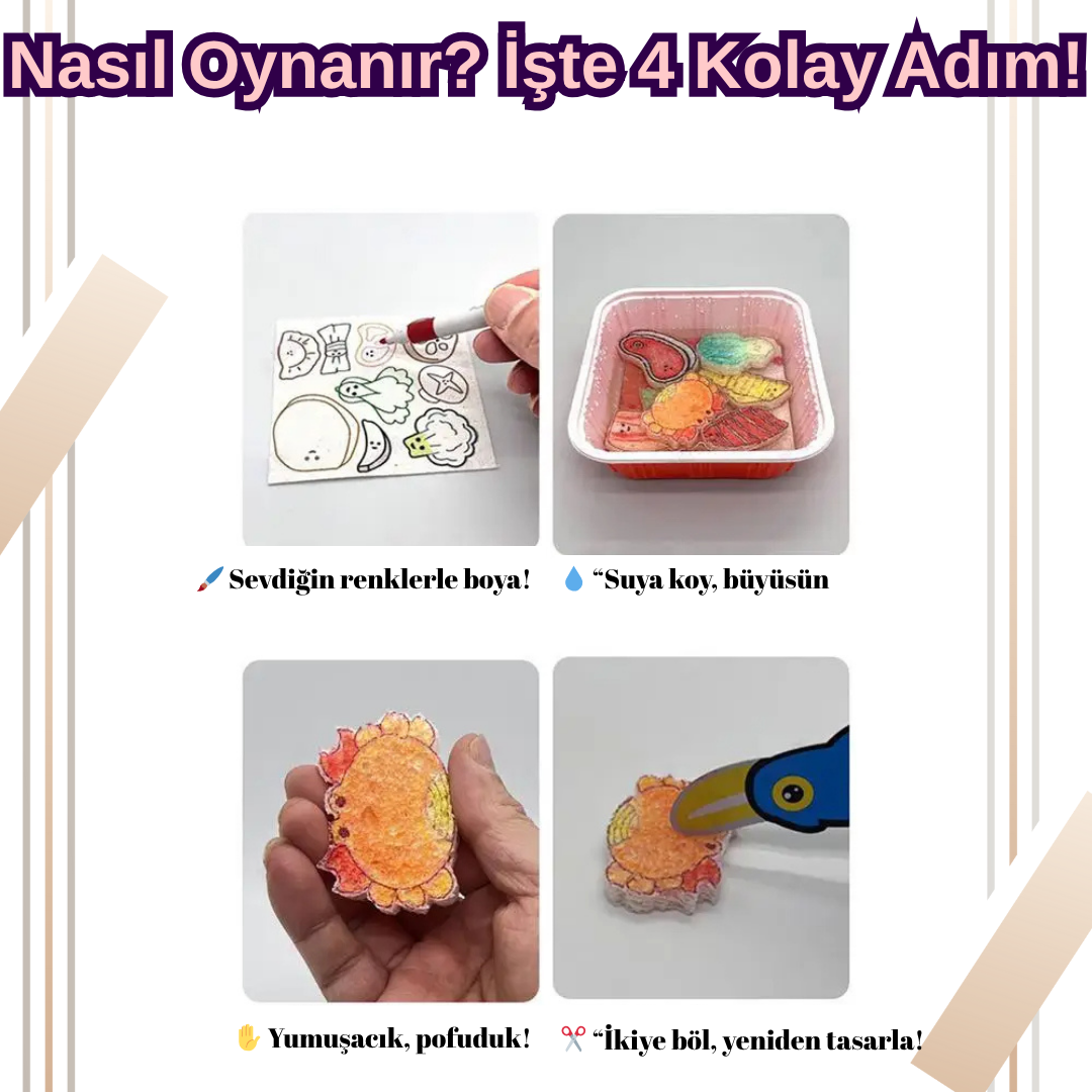 VelocityToys 3D Yaratıcı Mutfak Seti, Köpük Boyama, Sanat Aktiviteleri, Çocuk Etkinlikleri