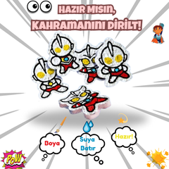 VelocityToys 3D Ultraman Köpük Boyama Seti, Sevimli Karakterler, Yaratıcı Oyun