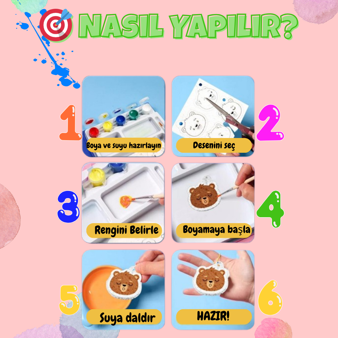 VelocityToys Bear 3D Boyama Seti, El İşi Etkinliği, Okul Öncesi Aktivite