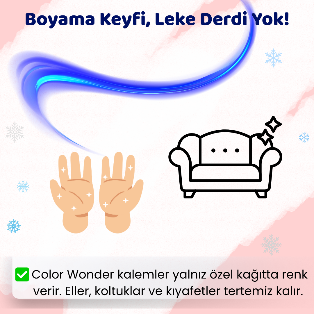 VelocityToys Karlar Ülkesi 2 Boyama Kiti, Lekesiz Boyama, Çocuk Oyunu