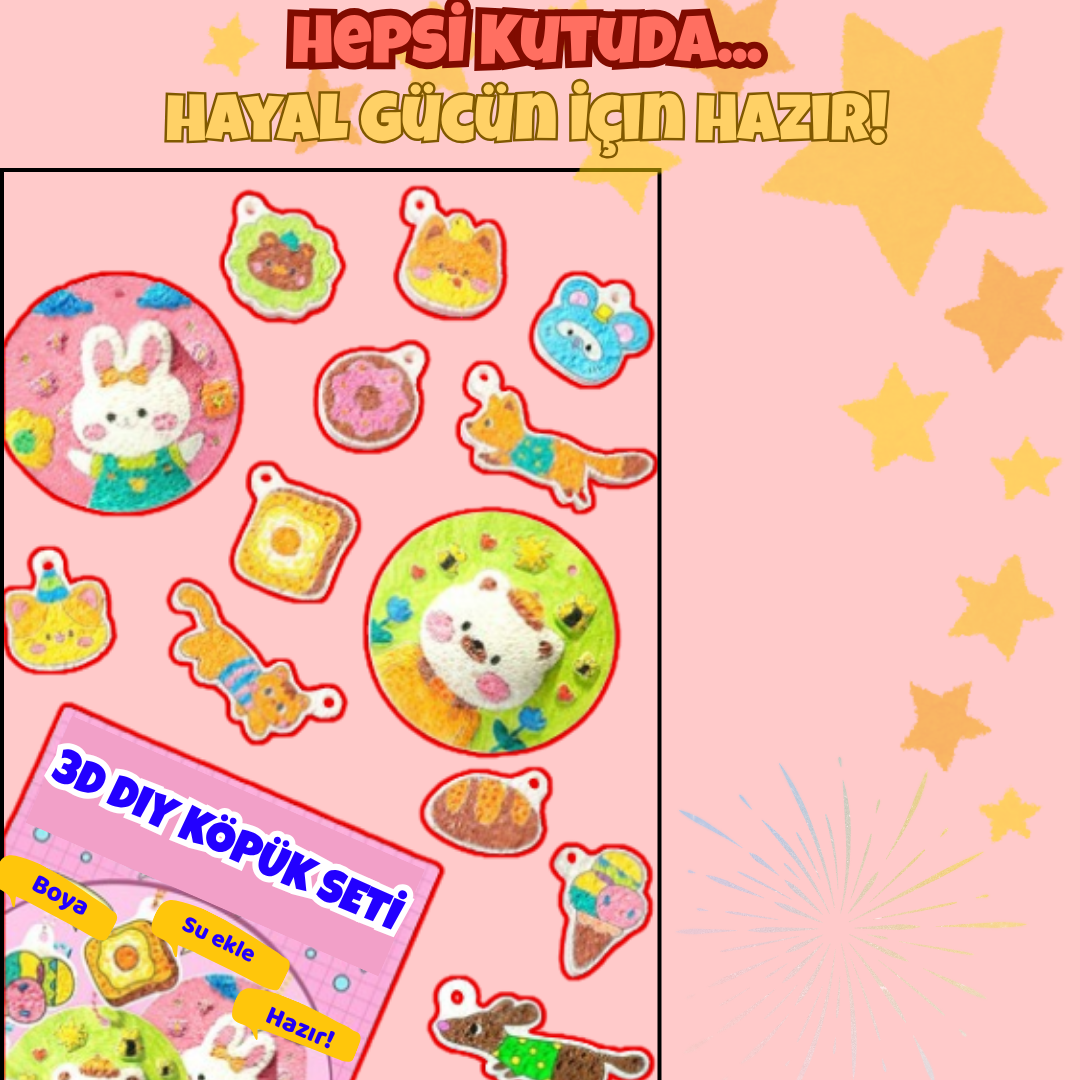 VelocityToys MiniMoji Köpük Seti, 3D Kabaran Figürler, Okul Öncesi Aktivite