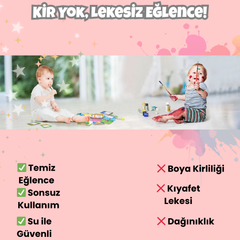 VelocityToys Sihirli Su Boyama Matı, Yeniden Kullanılabilir, Montessori Boyama Oyuncağı