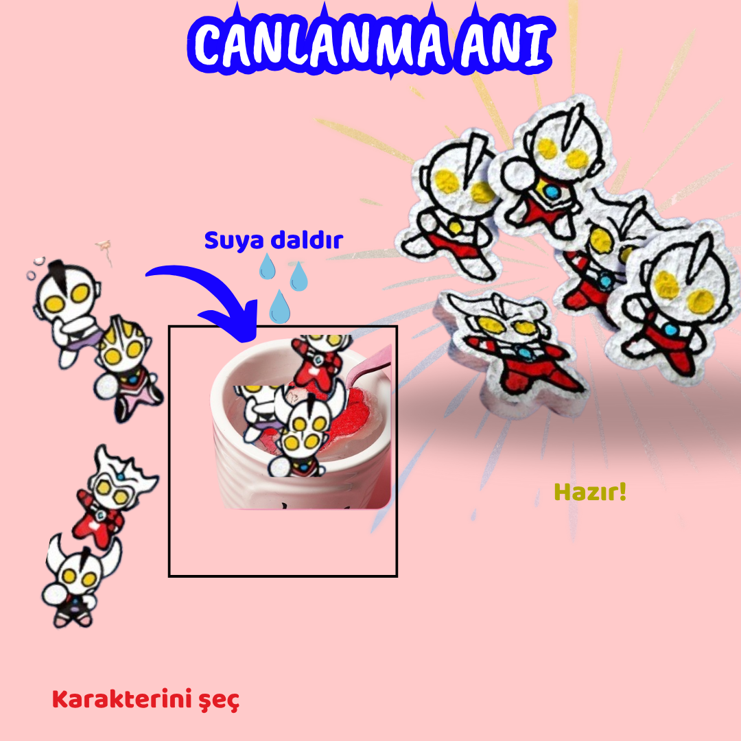 VelocityToys 3D Ultraman Köpük Boyama Seti, Sevimli Karakterler, Yaratıcı Oyun