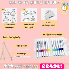 VelocityToys 3D Köpük Boyama Seti, 8 Desenli Büyük Köpük Parça, Çocuk Sanat Etkinliği, Marker Kalemli