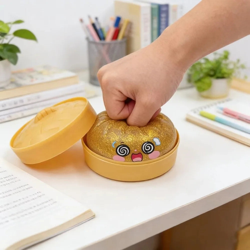 Velocitytoys™–Squishy Dumpling Stress Ball with Steamer Box – Slow Rise Sensory Toy