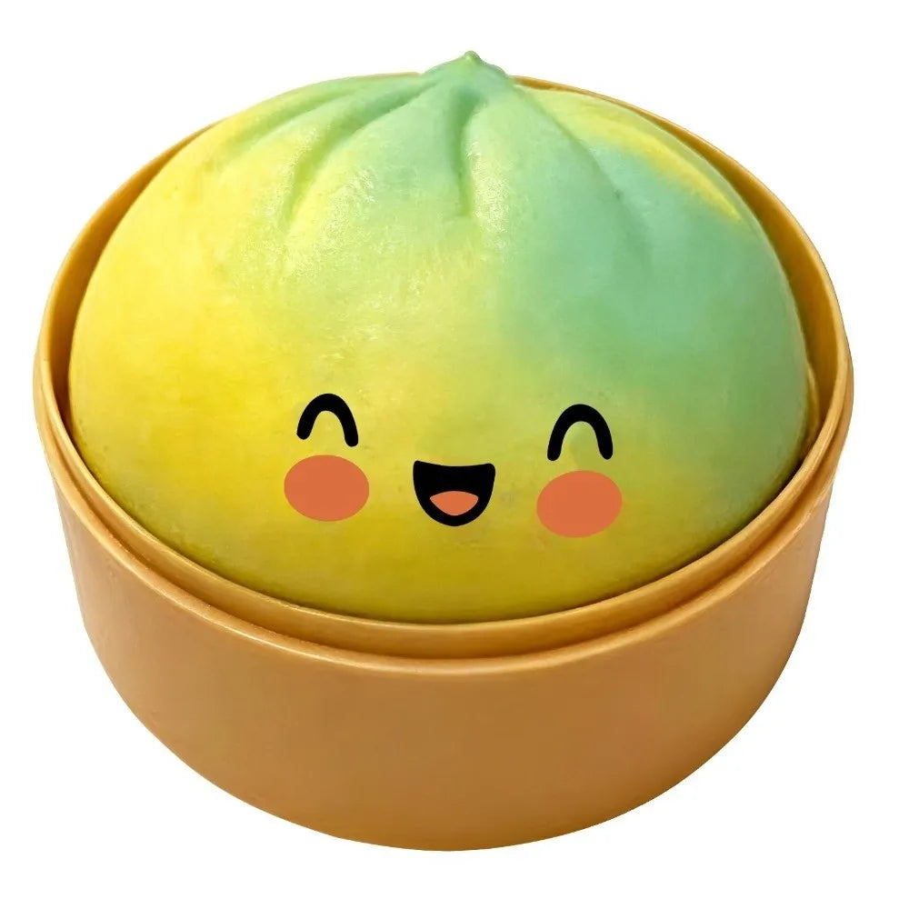 Velocitytoys™–Squishy Dumpling Stress Ball with Steamer Box – Slow Rise Sensory Toy