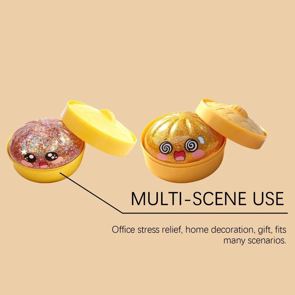Velocitytoys™–Squishy Dumpling Stress Ball with Steamer Box – Slow Rise Sensory Toy