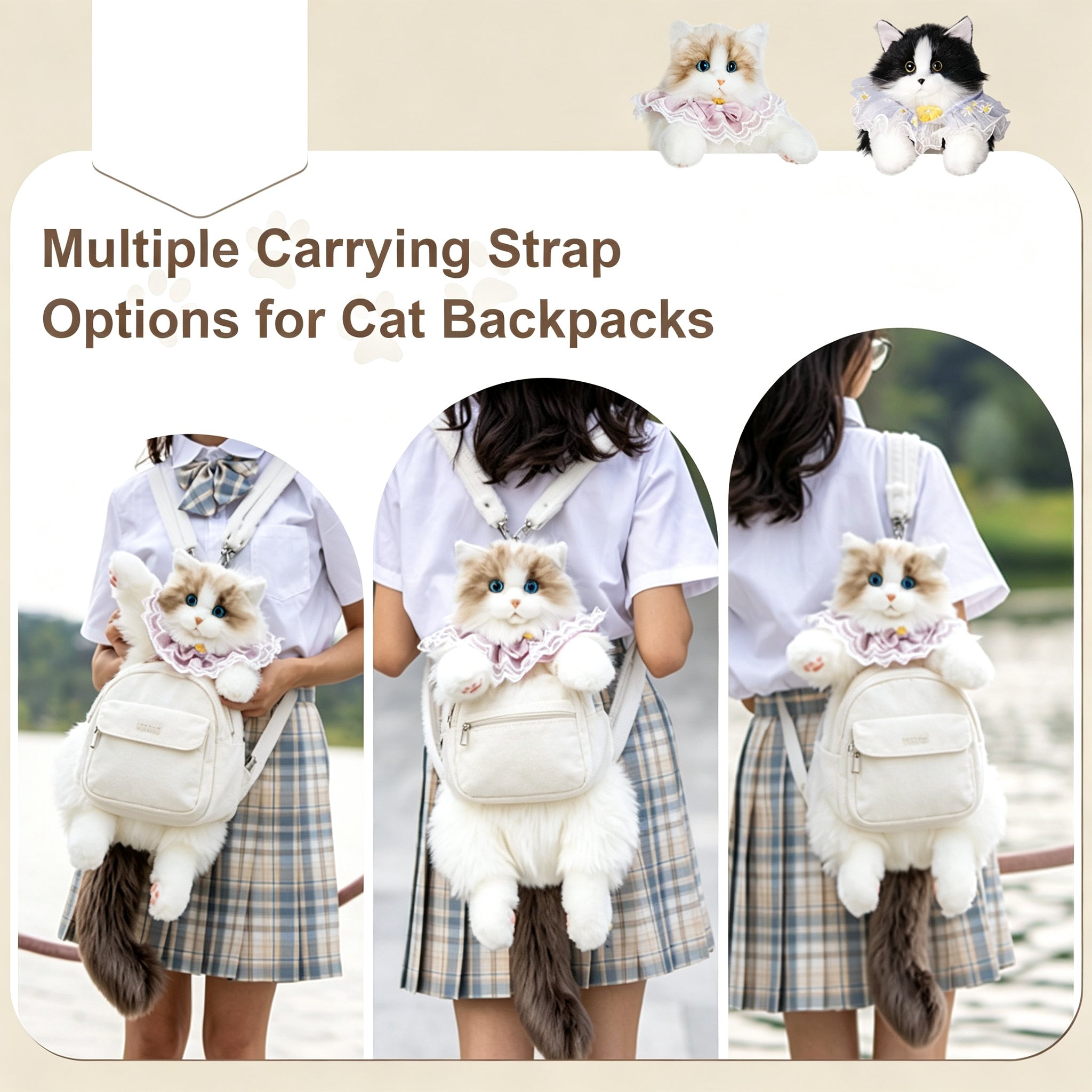 Velocitytoys™ - Ragdoll Cat Backpack – Cozy Companion for Travel & School